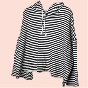 hashttag Oversized Cropped Terry Lined Cotton Pullover Hoodie size M